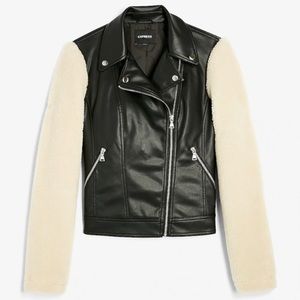 NWT Express Leather/Sherpa Jacket